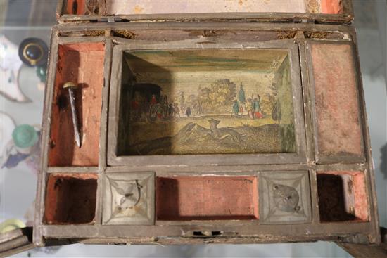 A Charles II needlework box, approx. width 9.5in. height 7in. depth 7in.